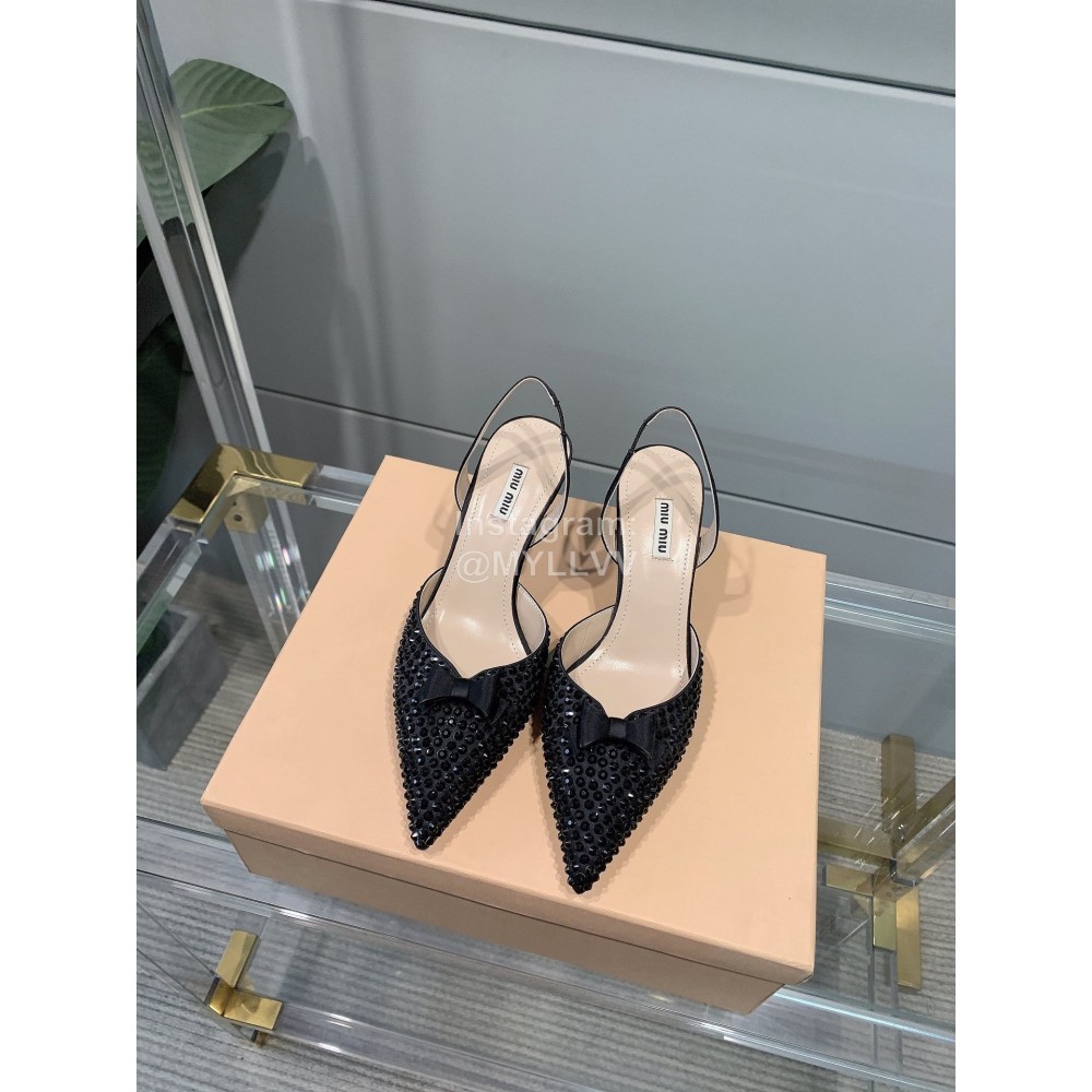 Miumiu Fashion Pointed High Heel Scandals For Women  Black