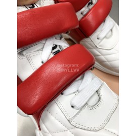 Miumiu Soft Sheep Leather High Top Sneakers For Women Red
