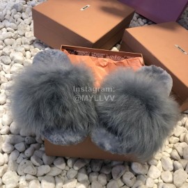 Miumiu New Flat Wool Slippers For Women Gray