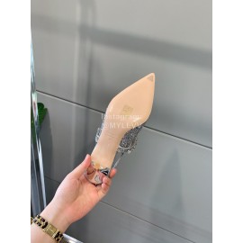 Miumiu Diamond Blingbling High Heeled Sandals For Women Silver