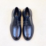 Margiela Black Leather Lace Up Business Shoes For Men