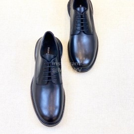 Margiela Black Leather Lace Up Business Shoes For Men