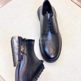 Margiela Black Leather Lace Up Business Shoes For Men