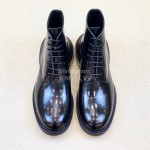 Margiela Cowhide Lace Up Business Short Boots For Men