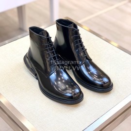 Margiela Cowhide Lace Up Business Short Boots For Men