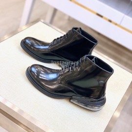 Margiela Cowhide Lace Up Business Short Boots For Men