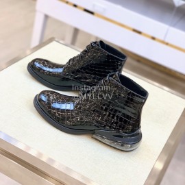 Margiela Leather Lace Up Business Short Boots For Men