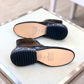 Margiela Leather Lace Up Business Short Boots For Men