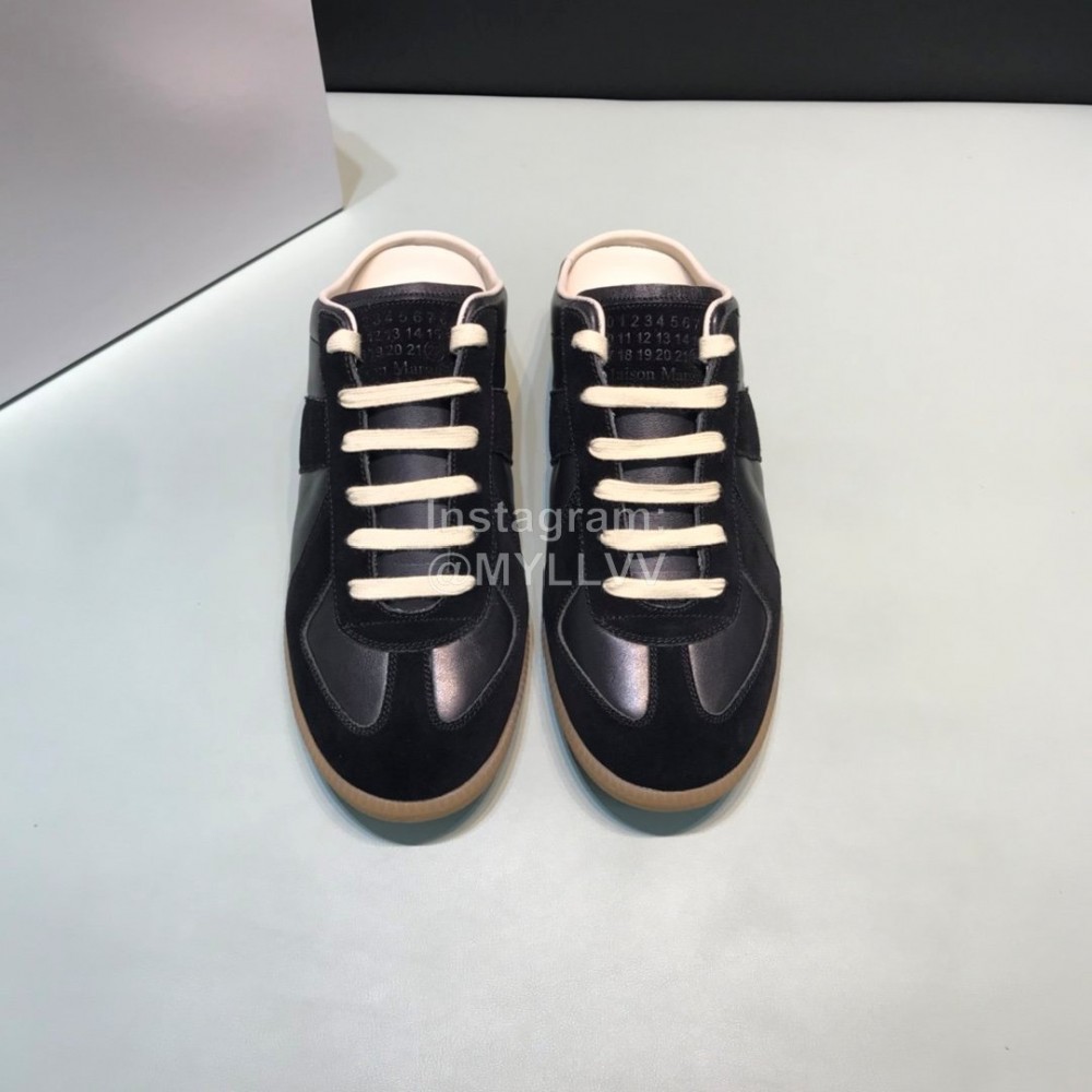 Margiela Calf Leather Lace Up Scandals For Men And Women Black