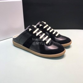 Margiela Calf Leather Lace Up Scandals For Men And Women Black