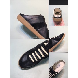 Margiela Calf Leather Lace Up Scandals For Men And Women Black
