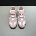 Margiela Cowhide Suede Lace Up Sneakers For Men And Women White
