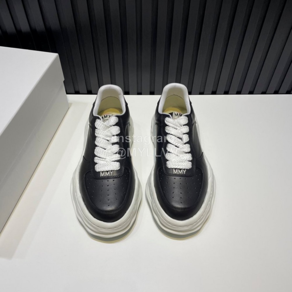 Mmy Cowhide Casual Sneakers For Men Black