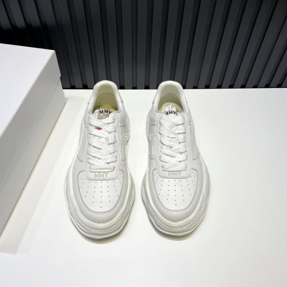 Mmy Cowhide Casual Sneakers For Men White