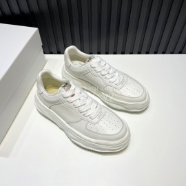 Mmy Cowhide Casual Sneakers For Men White