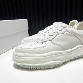 Mmy Cowhide Casual Sneakers For Men White