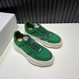 Mmy Cowhide Casual Sneakers For Men Green