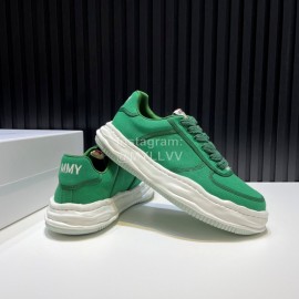 Mmy Cowhide Casual Sneakers For Men Green