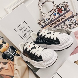 Maison Mihara Yasuhiro Fashion Calf Shell Head Casual Shoes For Women Black