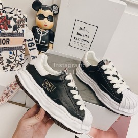 Maison Mihara Yasuhiro Fashion Calf Shell Head Casual Shoes For Women Black