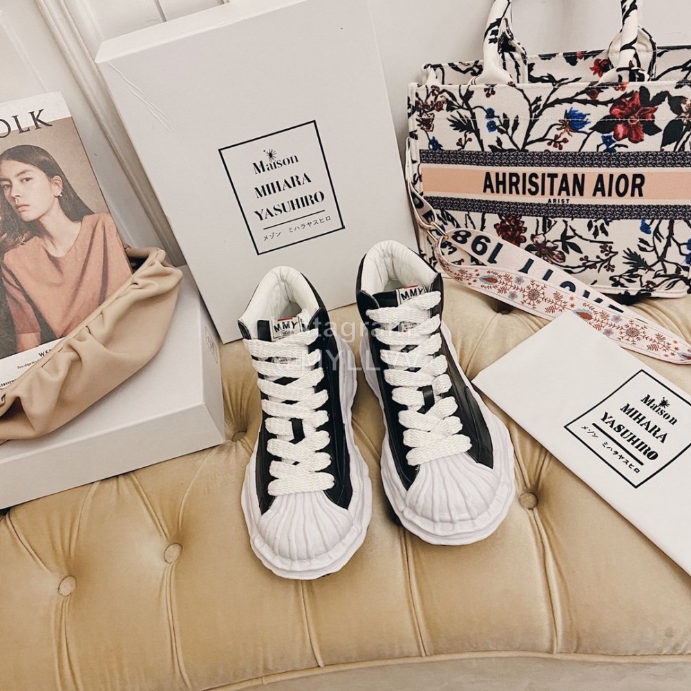 Maison Mihara Yasuhiro Fashion Shell Head High Top Casual Shoes For Women Black