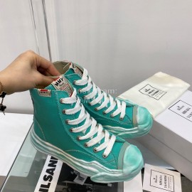 Maison Mihara Yasuhiro Fashion High Top Canvas Shoes For Women Green