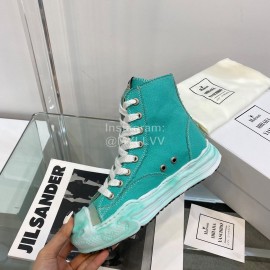 Maison Mihara Yasuhiro Fashion High Top Canvas Shoes For Women Green