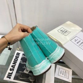 Maison Mihara Yasuhiro Fashion High Top Canvas Shoes For Women Green