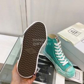Maison Mihara Yasuhiro Fashion High Top Canvas Shoes For Women Green