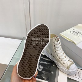 Maison Mihara Yasuhiro Fashion High Top Canvas Shoes For Women Beige