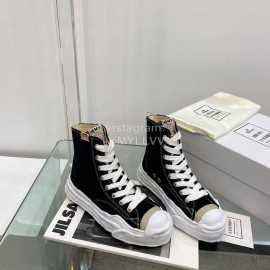 Maison Mihara Yasuhiro Fashion High Top Canvas Shoes For Women Black