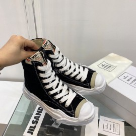 Maison Mihara Yasuhiro Fashion High Top Canvas Shoes For Women Black