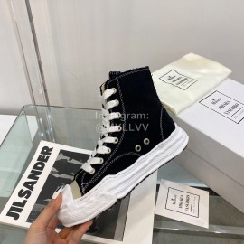 Maison Mihara Yasuhiro Fashion High Top Canvas Shoes For Women Black