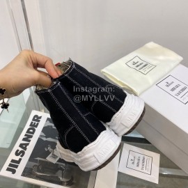 Maison Mihara Yasuhiro Fashion High Top Canvas Shoes For Women Black