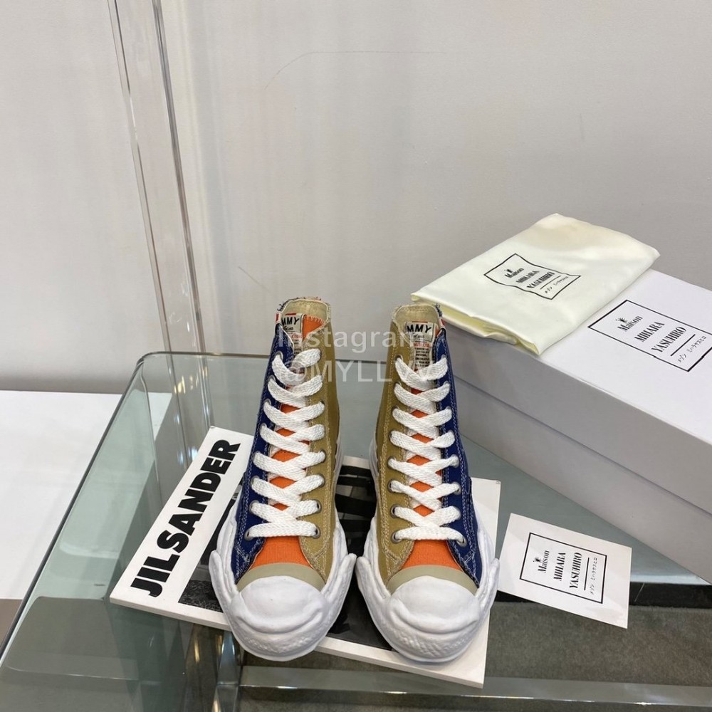 Maison Mihara Yasuhiro Fashion High Top Canvas Shoes For Women Blue