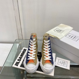Maison Mihara Yasuhiro Fashion High Top Canvas Shoes For Women Blue