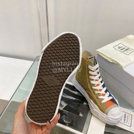 Maison Mihara Yasuhiro Fashion High Top Canvas Shoes For Women Blue