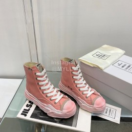 Maison Mihara Yasuhiro Fashion High Top Canvas Shoes For Women Pink