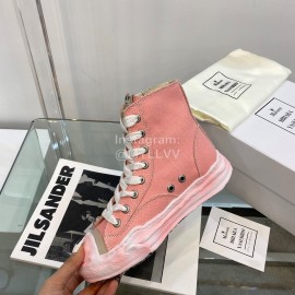 Maison Mihara Yasuhiro Fashion High Top Canvas Shoes For Women Pink