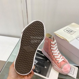 Maison Mihara Yasuhiro Fashion High Top Canvas Shoes For Women Pink
