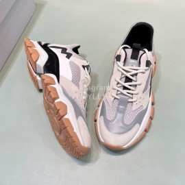 Moncler Autumn Winter Leather Mesh Sneakers For Men And Women