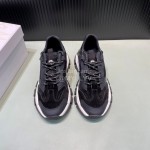Moncler Autumn Winter Leather Mesh Sneakers For Men And Women Black