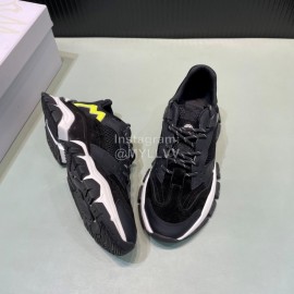 Moncler Autumn Winter Leather Mesh Sneakers For Men And Women Black