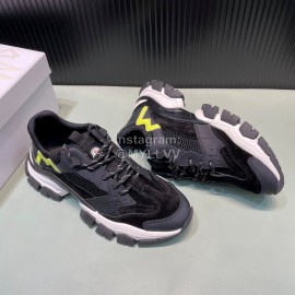 Moncler Autumn Winter Leather Mesh Sneakers For Men And Women Black