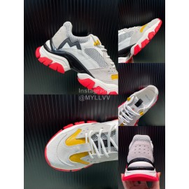 Moncler Autumn Winter Leather Mesh Sneakers For Men And Women Yellow