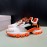 Moncler Autumn Winter Leather Mesh Sneakers For Men And Women Orange
