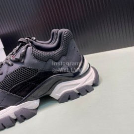 Moncler Autumn Winter Leather Mesh Sneakers Black For Men And Women