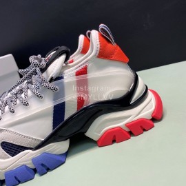 Moncler Cowhide Mesh Sneakers For Men And Women Navy