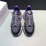 Moncler Cowhide Mesh Sneakers For Men And Women Black