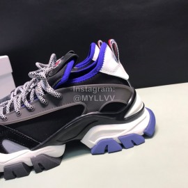 Moncler Cowhide Mesh Sneakers For Men And Women Black